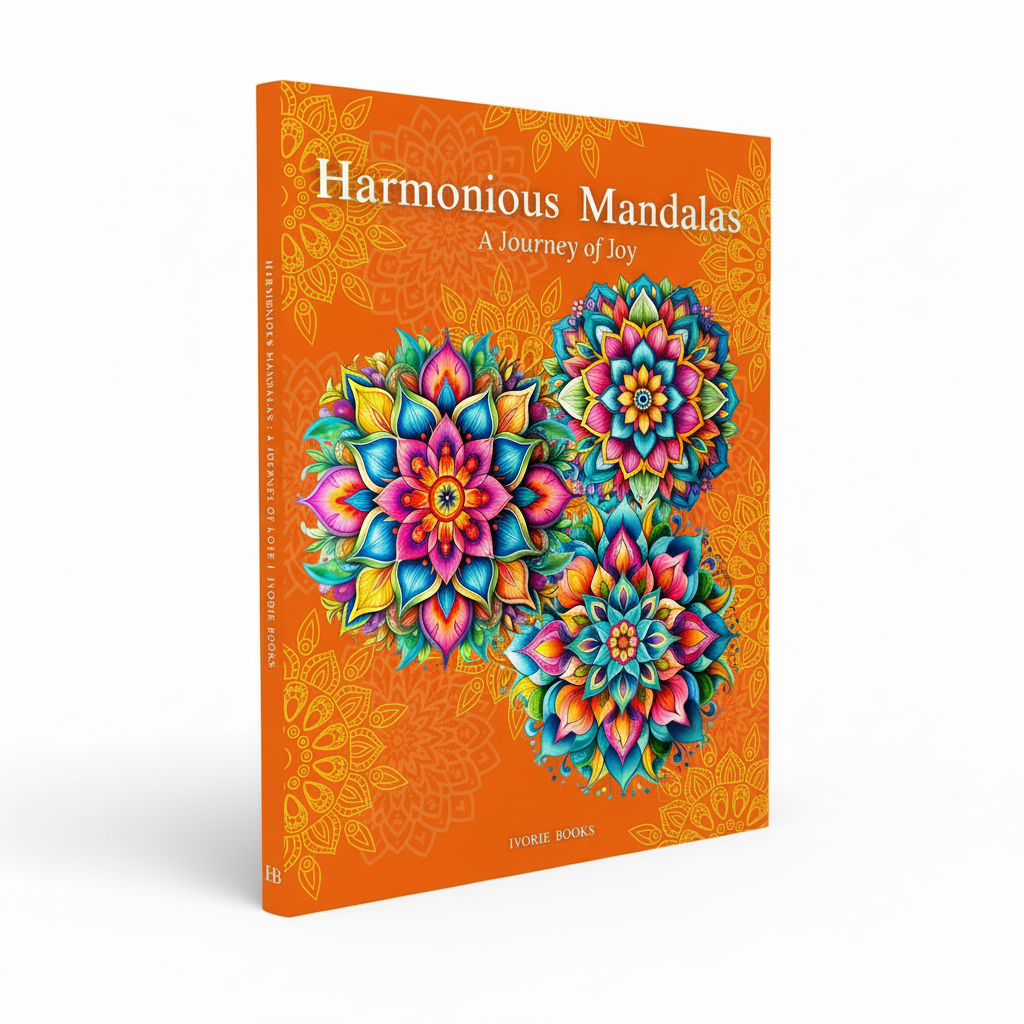 Harmonious Mandalas: A Journey of Joy is a thoughtfully designed mandala book created to uplift the spirit, brighten the day, and encourage moments of gratitude, calm, and creative renewal. Centered on joy, positivity, and mindful expression, this large-format edition offers a cheerful space to slow down, reset, and reconnect with the beauty of the present moment through coloring and writing. Ivorie Books Ivoriebooks.com