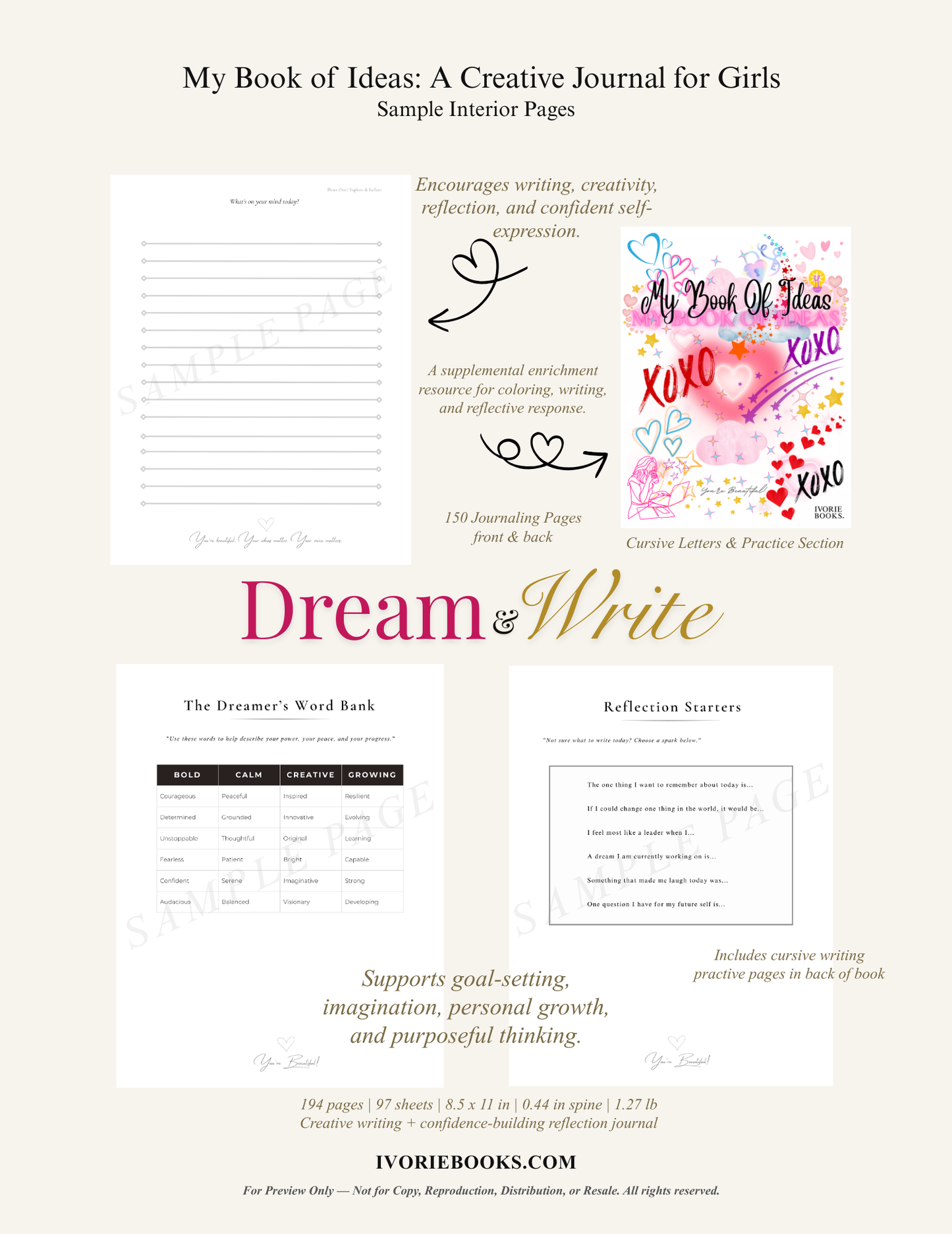 My Book of Ideas:  Dream Journal