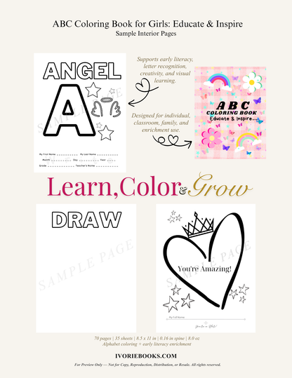 ABC Coloring Book for Girls | Educate & Inspire
