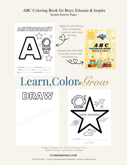 ABC Coloring Book: Educate & Inspire