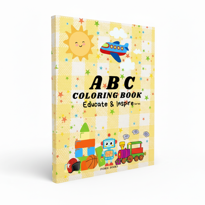 ABC Coloring Book for Boys by Ivorie Books, educational activity book for early literacy, creativity, and letter recognition.