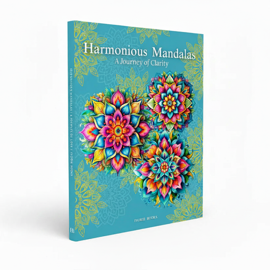 Harmonious Mandalas A Journey of Clarity coloring book by Ivorie Books
Front-facing preview of Harmonious Mandalas: A Journey of Clarity, a creative coloring book by Ivorie Books designed for reflection, stillness, focus, and personal growth.