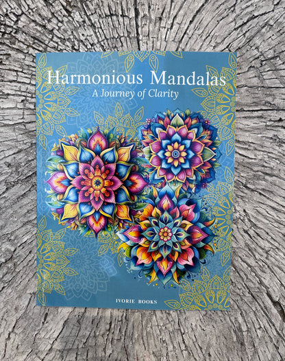Real paperback photo of Harmonious Mandalas A Journey of Clarity by Ivorie Books.
Real paperback photo of Harmonious Mandalas: A Journey of Clarity, showing the actual printed coloring book available from Ivorie Books.