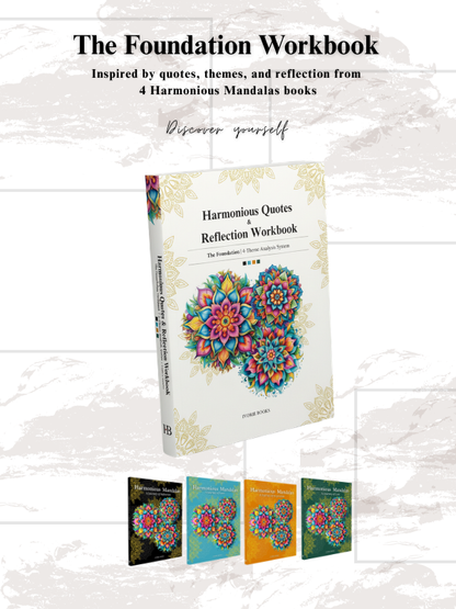 As part of the Harmonious collection, The Foundation offers a thoughtful alternative to traditional journaling by helping readers engage directly with meaningful ideas through theme-based analysis, guided prompts, and written reflection. Decorative mandala borders preserve the visual identity of the collection while keeping the emphasis on the words, the prompts, and the reader’s personal growth journey. Printed on premium 70 lb paper, this workbook offers a more substantial writing experience for readers w