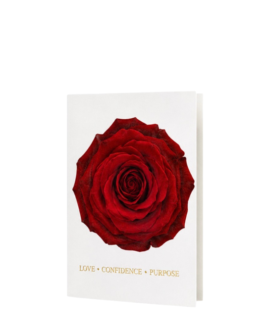Red Rose Gold Foil Inspirational Gift Cards | Pack of 10 (5x7 inches)