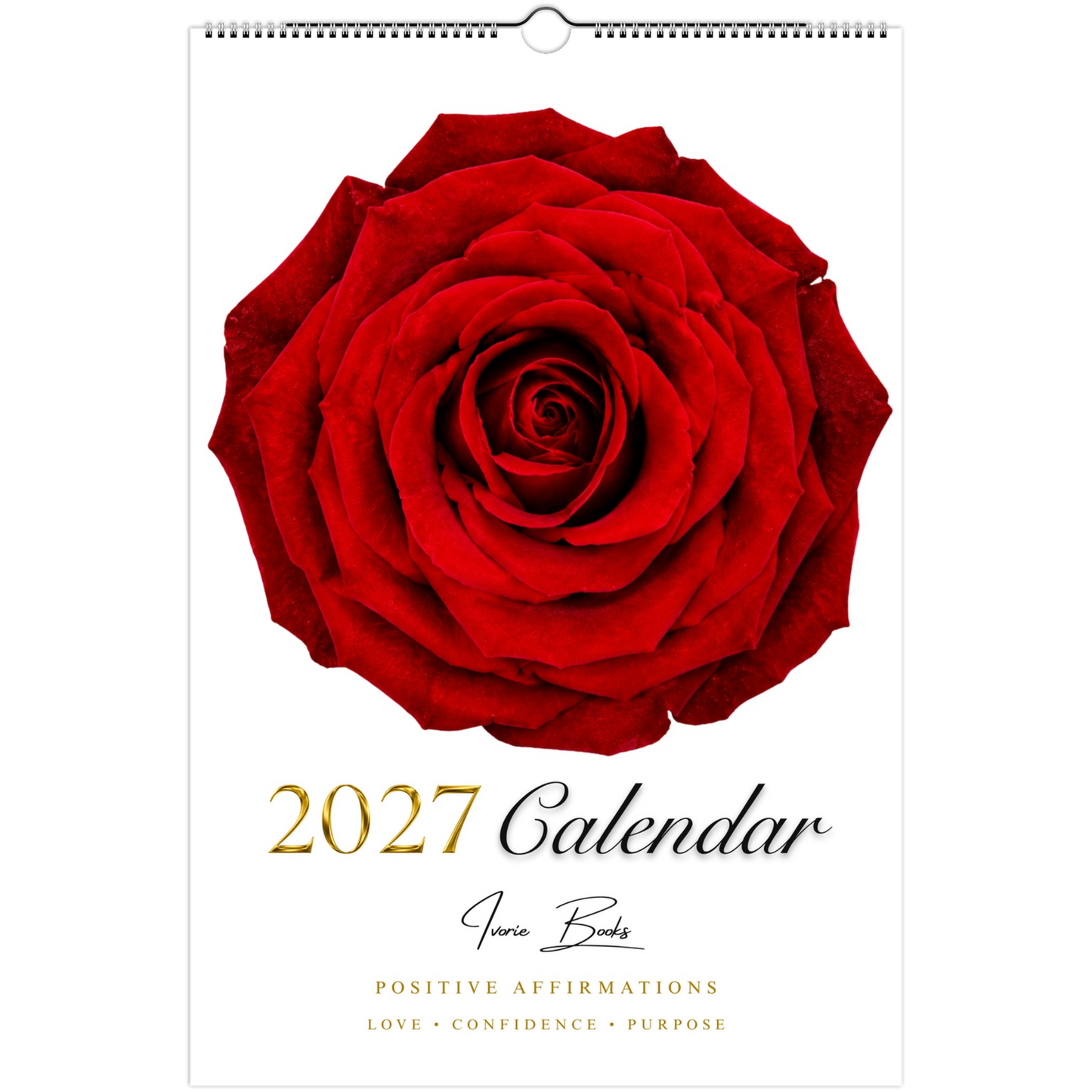 Red Rose 2027 wall calendar by Ivorie Books..