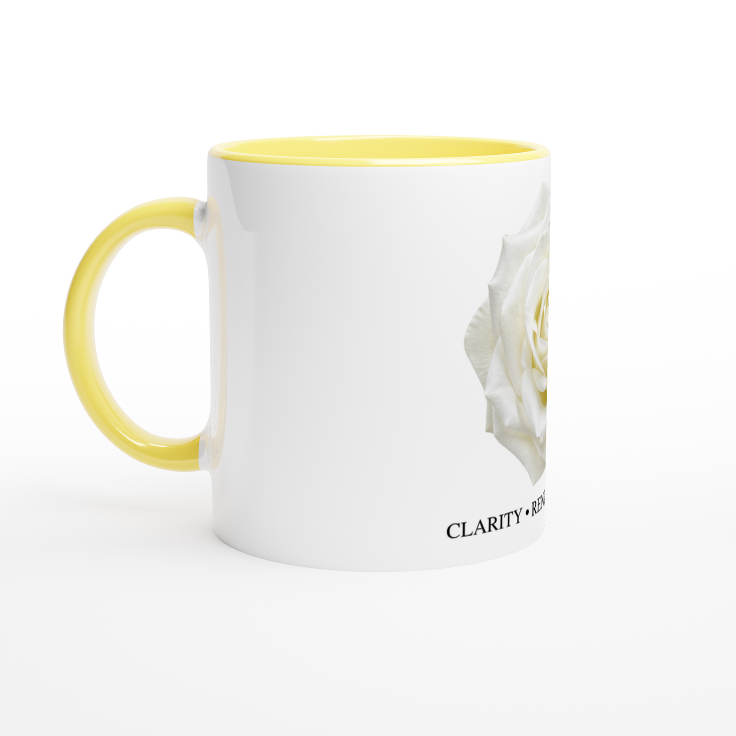 White 11oz Ceramic Mug with Color Inside Ceramic