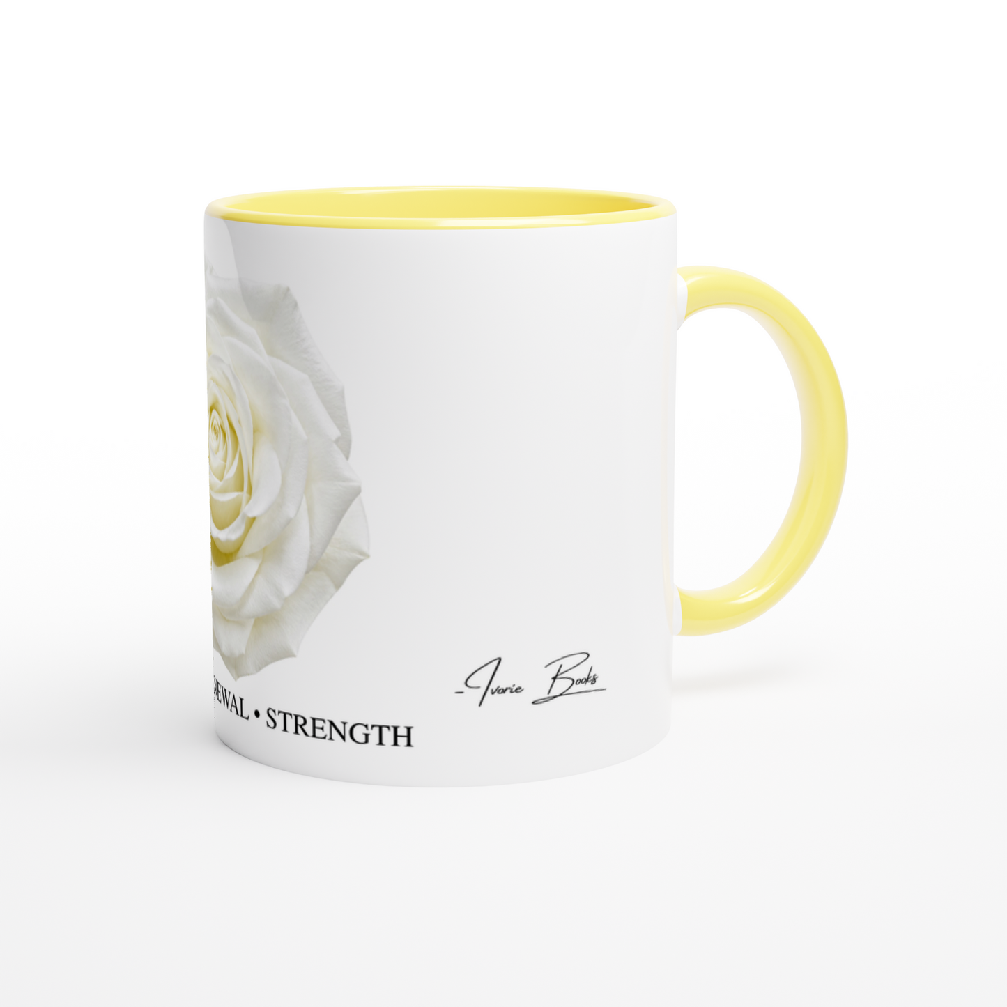 White 11oz Ceramic Mug with Color Inside Ceramic
