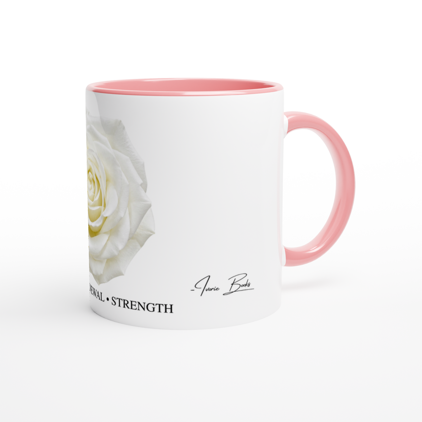 White 11oz Ceramic Mug with Color Inside Ceramic